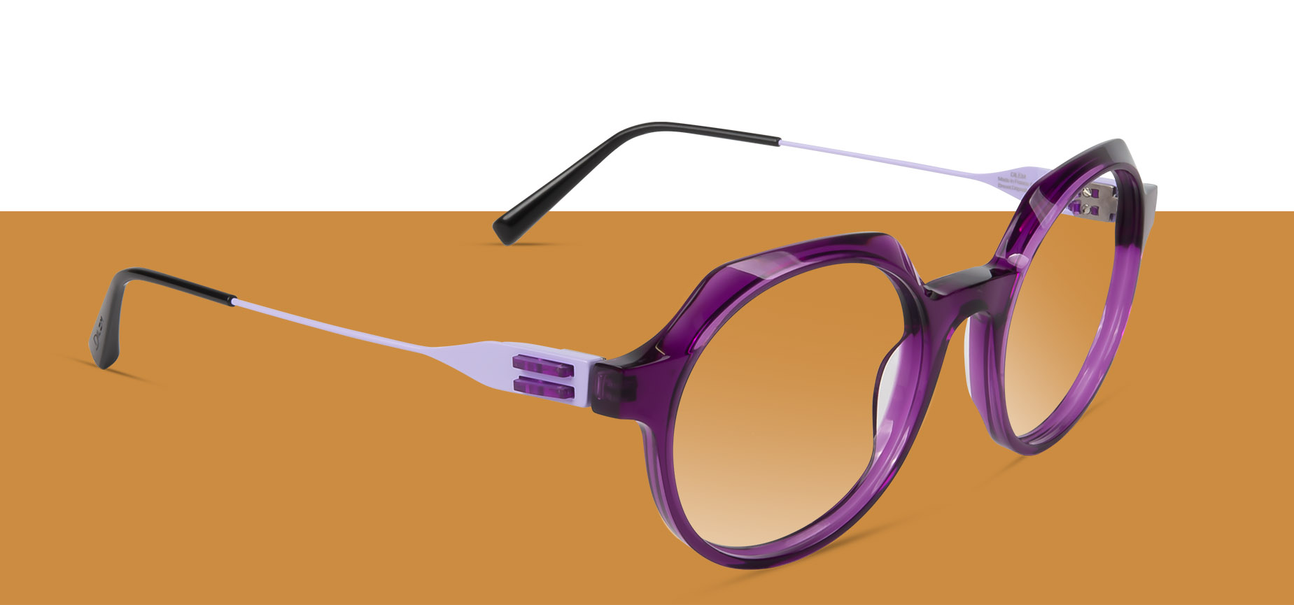 Lunettes de vue Dilem violettes faces plastiques et branches métal