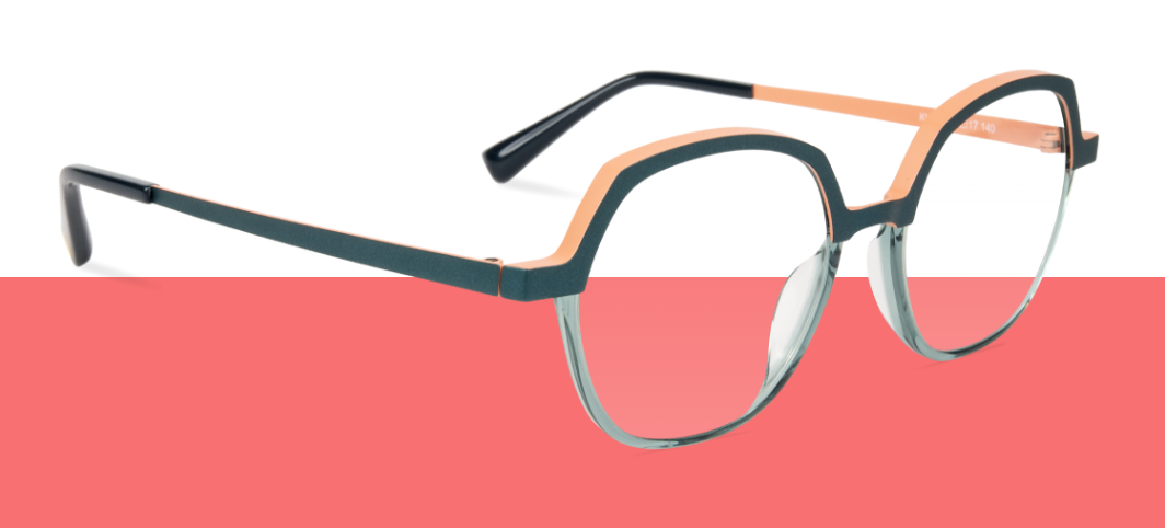 Lunettes de vue Oxibis en métal colorée bleue et grise